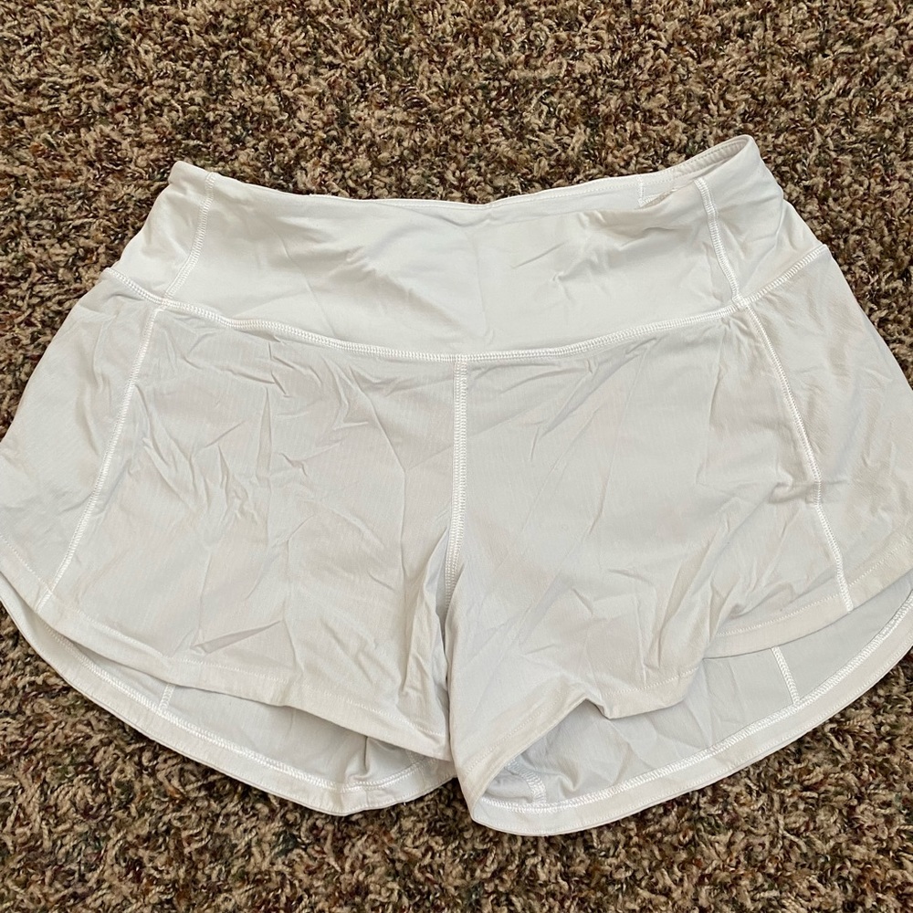 White lululemon athletic shorts
